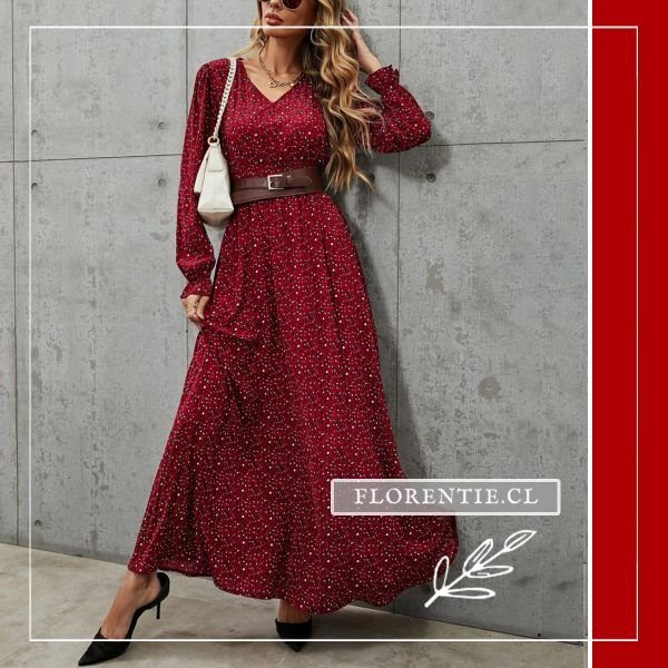 vestido otoño invierno rojo largo Charlotte Florentie