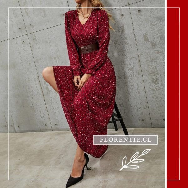 vestido otoño invierno rojo largo Charlotte Florentie