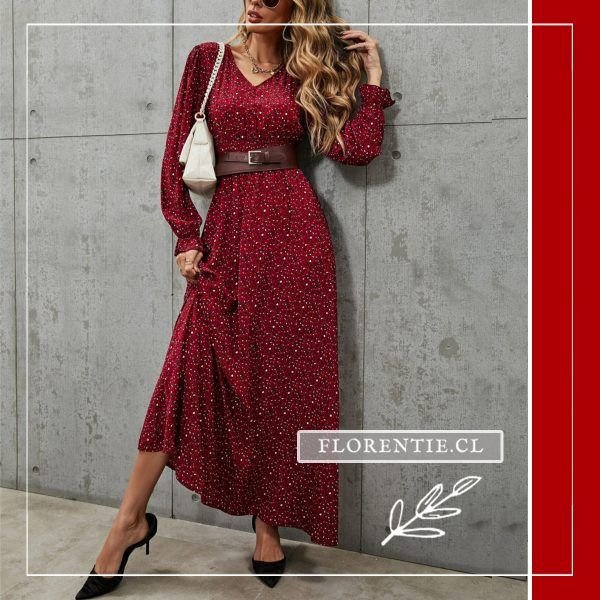 vestido otoño invierno rojo largo Charlotte Florentie