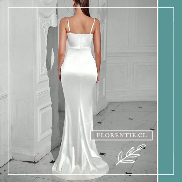 Espalda vestido novia matrimonio civil satin blanco