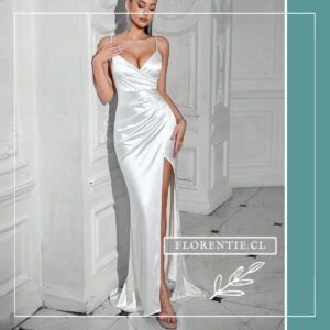 Vestido novia matrimonio civil satin blanco
