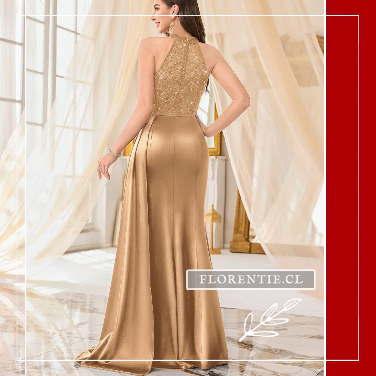 Espalda vestido dorado