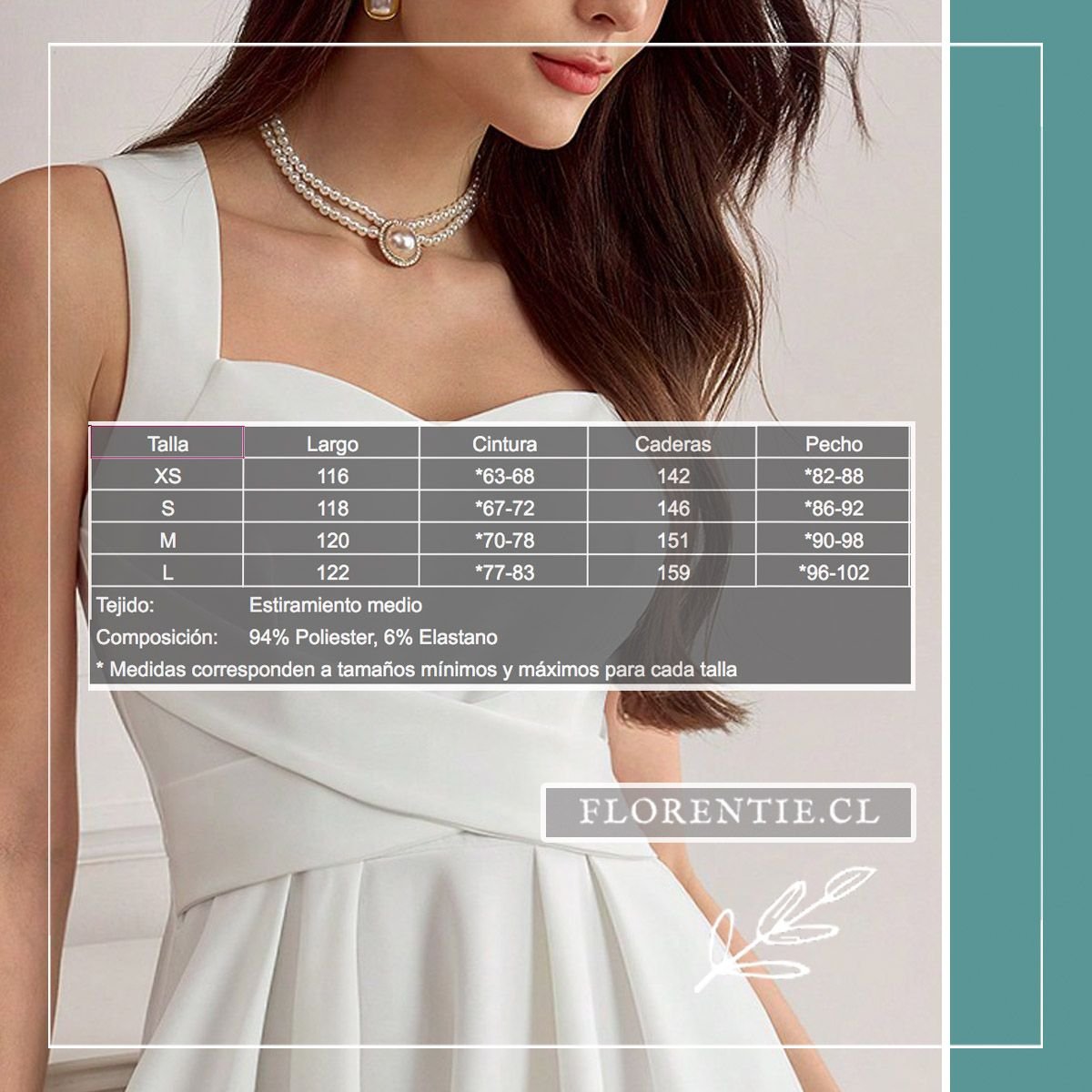 Medidas vestido novia civil Fernanda