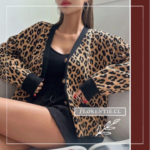 Cardigan animal print mujer