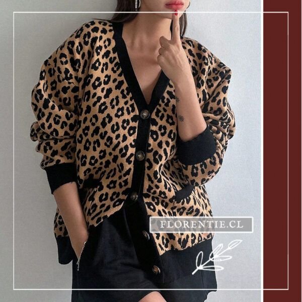 Cardigan corto animal print