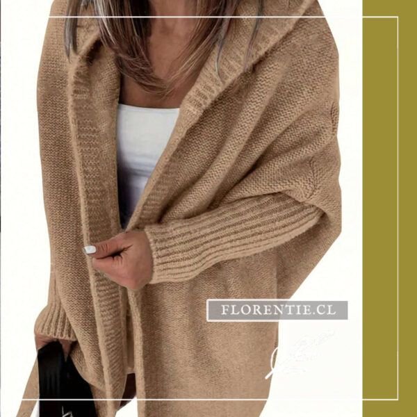 Cardigan largo mujer color tabaco