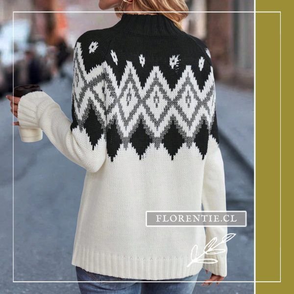 Espalda sweater etnico mujer