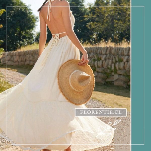 Detalle espalda vestido novia hippie encaje