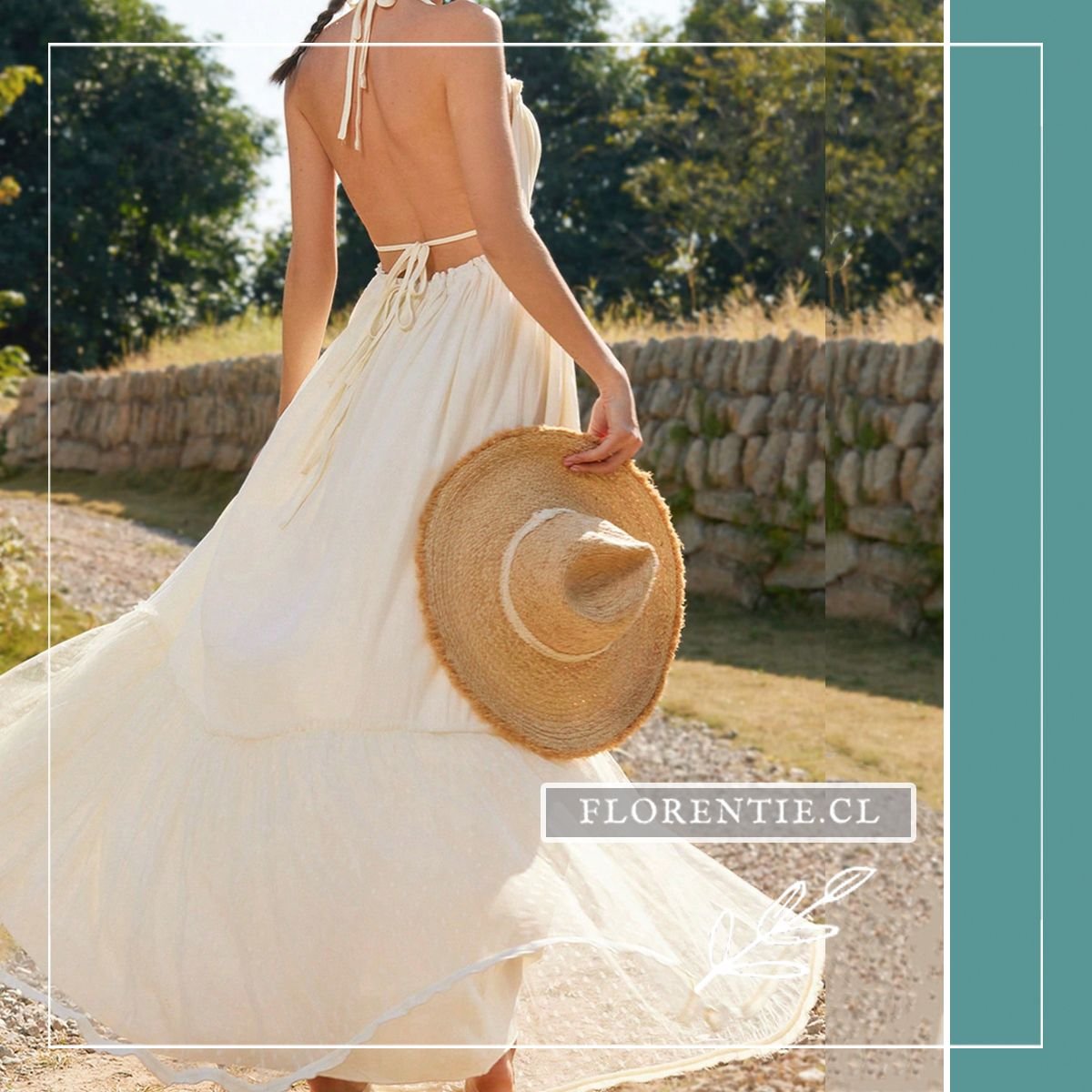 Detalle espalda vestido novia hippie encaje