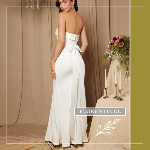 Espalda vestido novia civil corte sirena