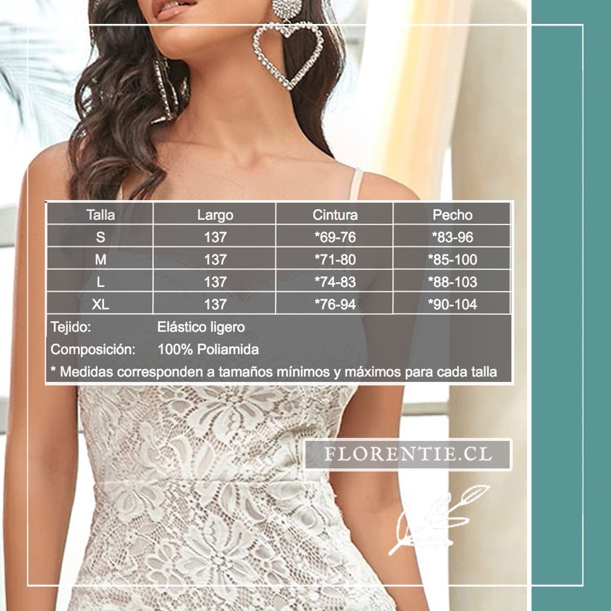 Medidas vestido blanco Bawelny