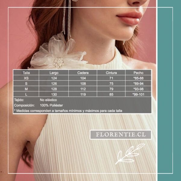 Medidas vestido fiesta color crema