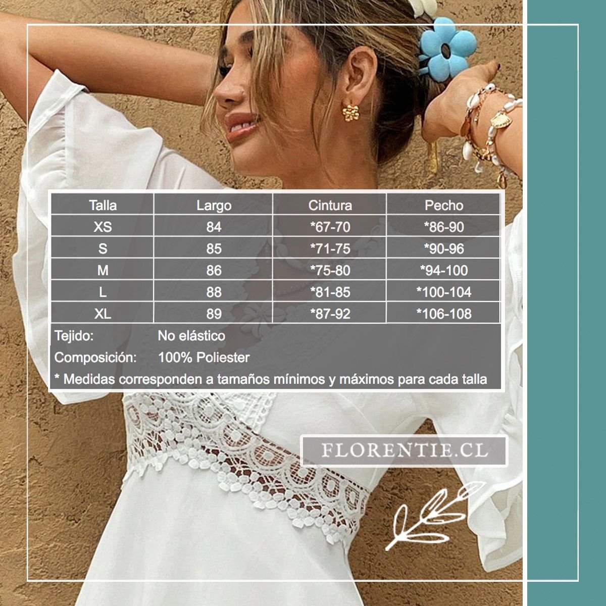 Medidas vestido novia civil Ophelie