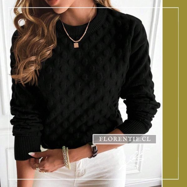 Sweater negro punto relieve