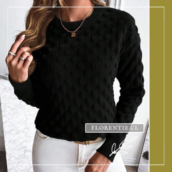 Sweater punto relieve negro