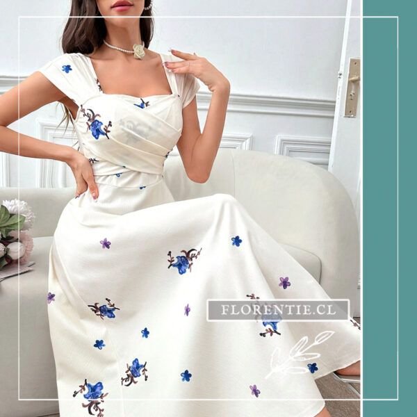 Vestido blanco con flores