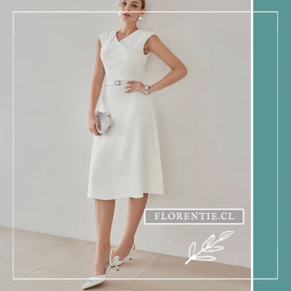 Vestido blanco cruzado boda civil