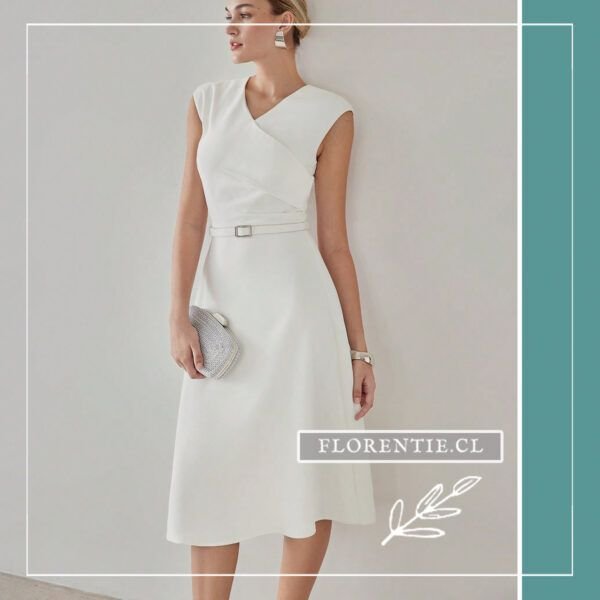 Vestido blanco cruzado novia civil