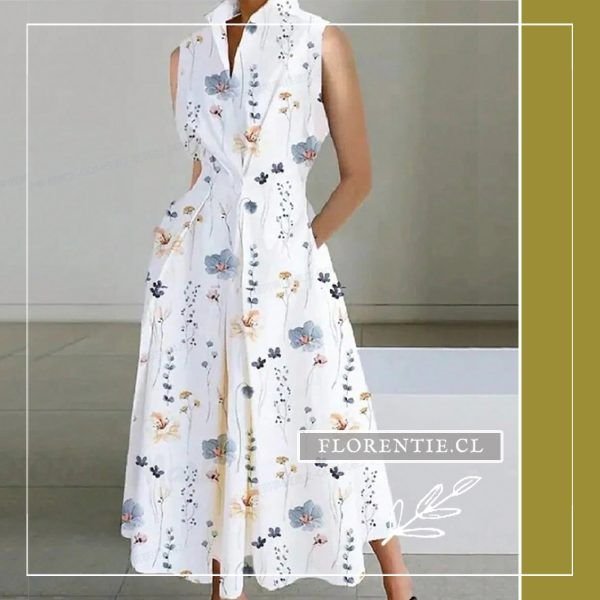 Vestido blanco maxi estampado floral