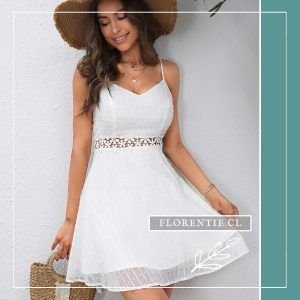 Vestido blanco primavera verano con tirantes