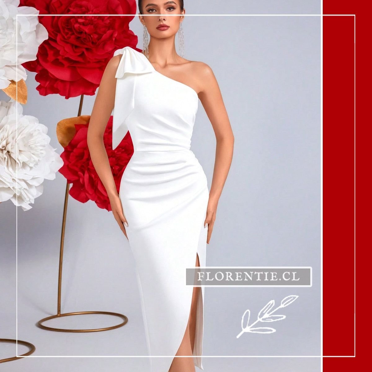 Vestido blanco un hombro abierto