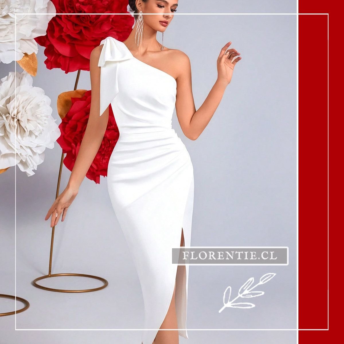 Vestido blanco un solo hombro Amapole