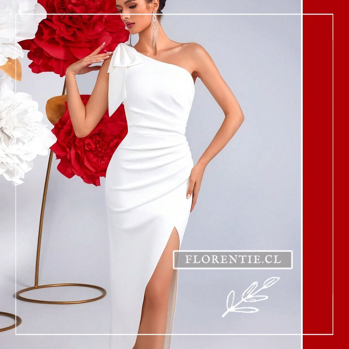 Vestido blanco un solo hombro