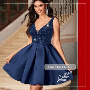 Vestido corto azul brillante Dalton