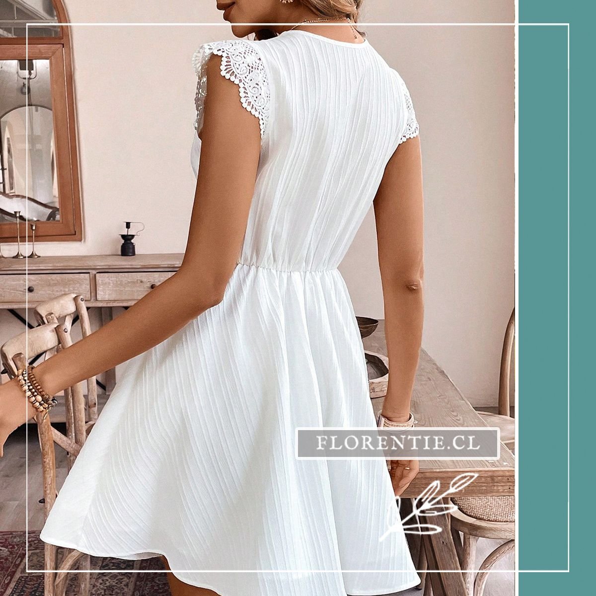 Vestido de encaje blanco boda civil Rosalía - Imagen 8