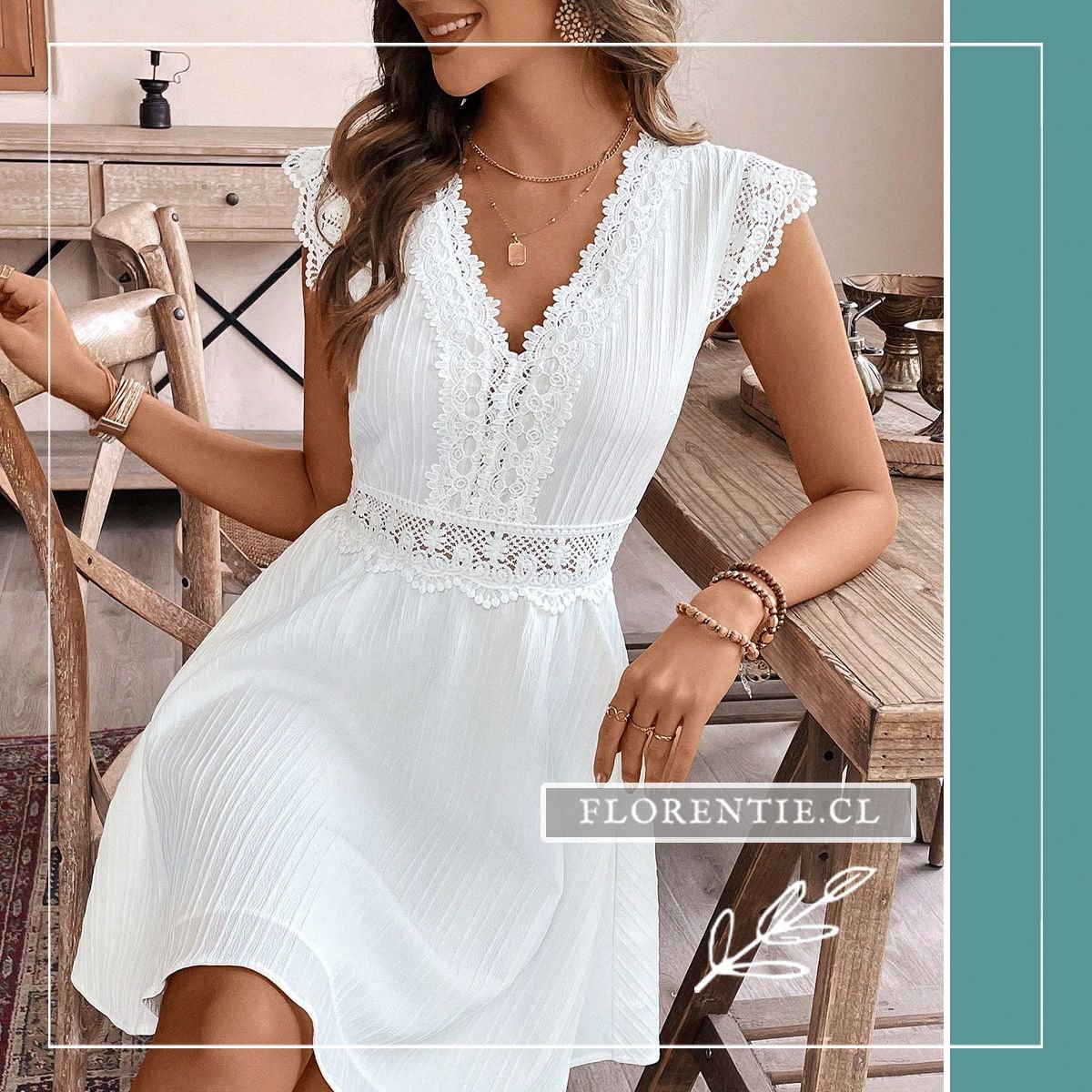 Vestido de encaje blanco boda civil Rosalía - Imagen 3