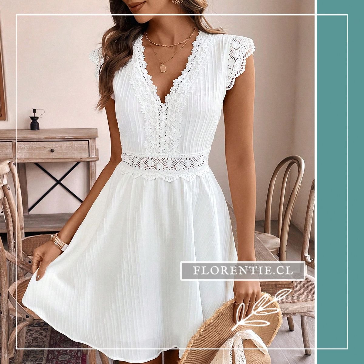 Vestido de encaje blanco boda civil Rosalía - Imagen 4