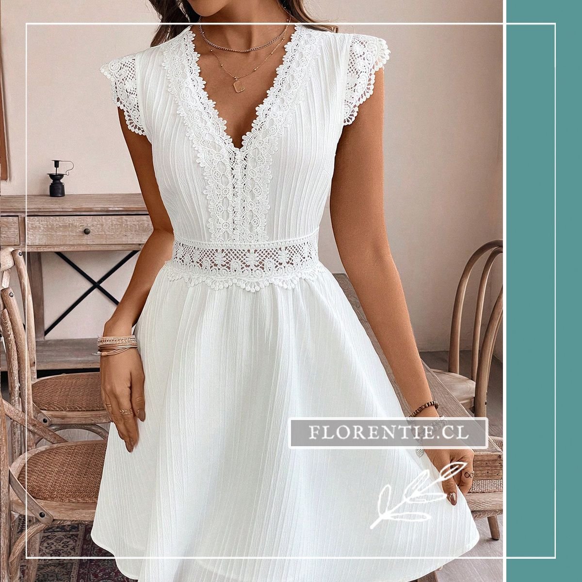 Vestido de encaje blanco boda civil Rosalía - Imagen 6