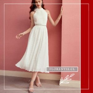 Vestido fiesta color crema Avignon