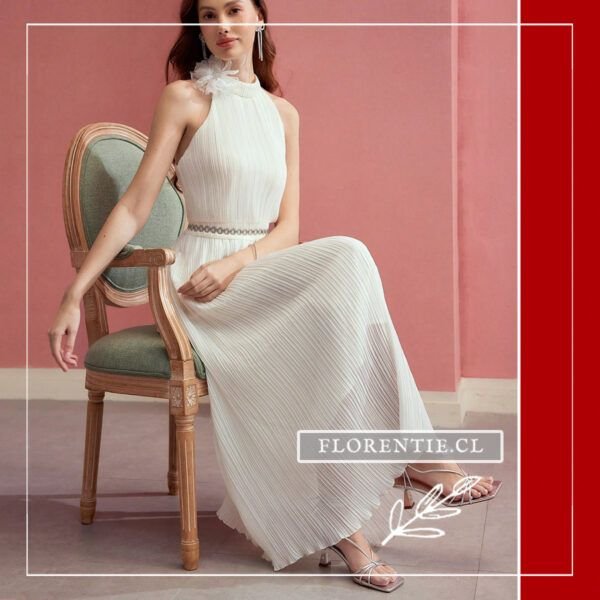 Vestido fiesta crema