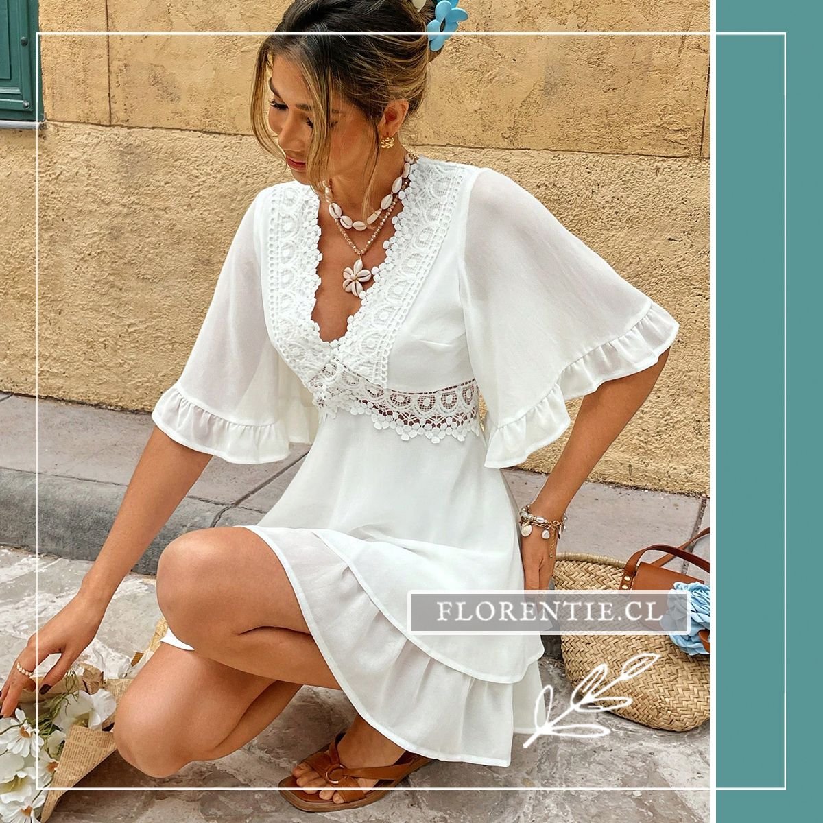 Vestido hippie chic blanco