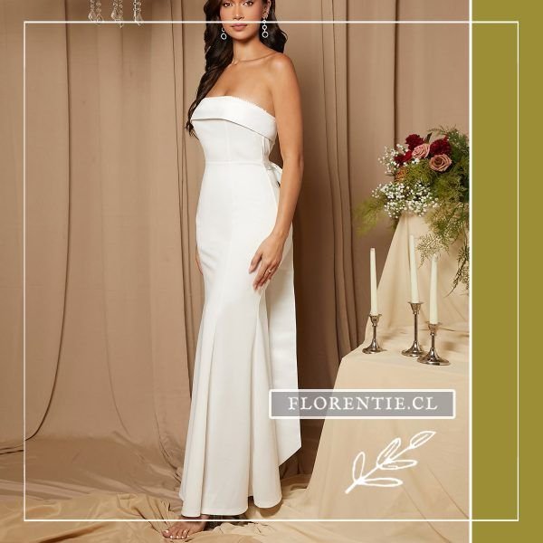 Vestido novia civil blanco corte sirena escote strapless