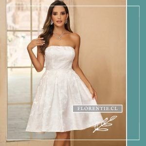 Vestido novia civil joven raso brocatto jacquard