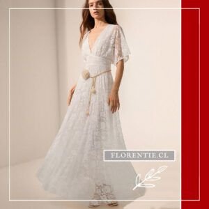 Vestido novia hippie encaje Chloe
