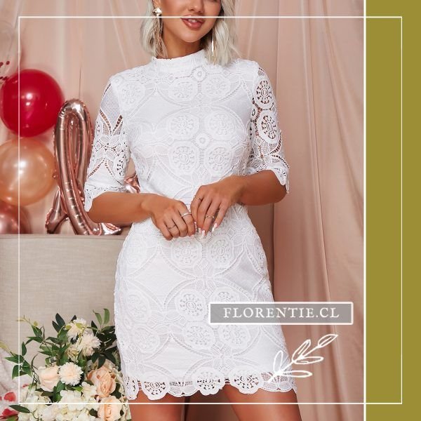 vestido midi novia civil blanco encaje