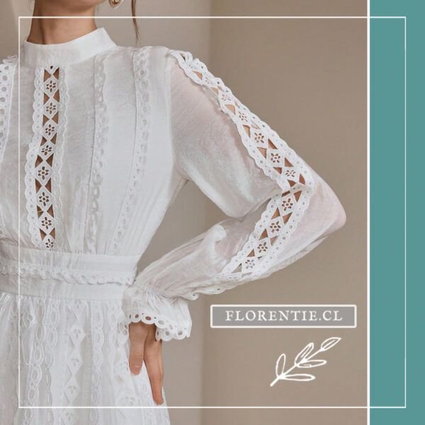 Detalle vestido blanco broderie