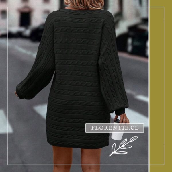 Espalda vestido lanilla negro