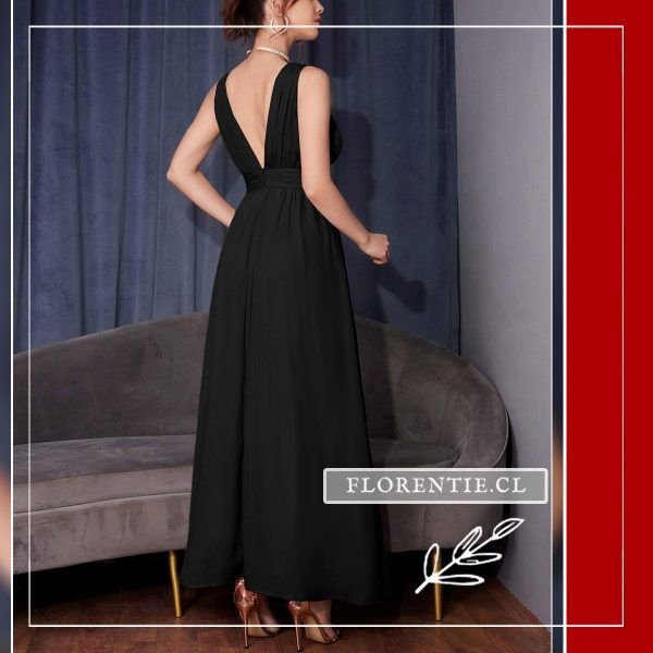 Espalda vestido maxi negro juvenil