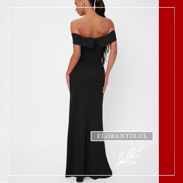 Espalda vestido negro corte sirena