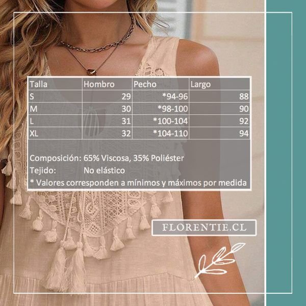 Medidas vestido Recife beige