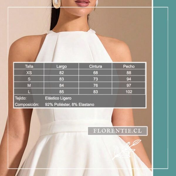 Medidas vestido blanco corto juvenil