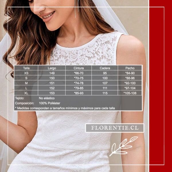 Medidas vestido novia civil Tennessee