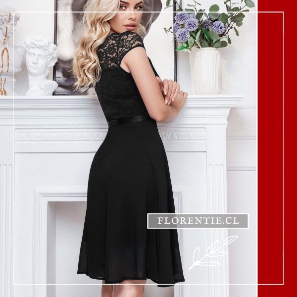 Vestido coctel midi negro