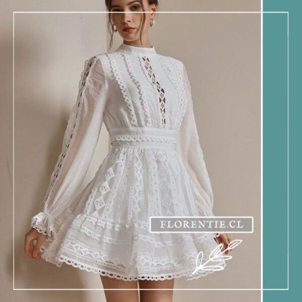 Vestido de broderie blanco