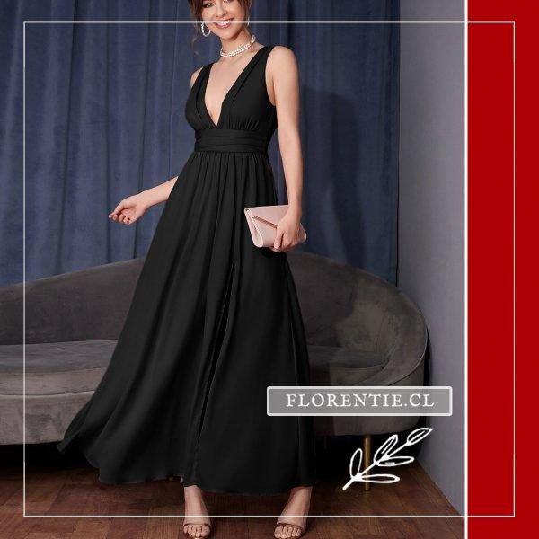 Vestido maxi negro juvenil gala