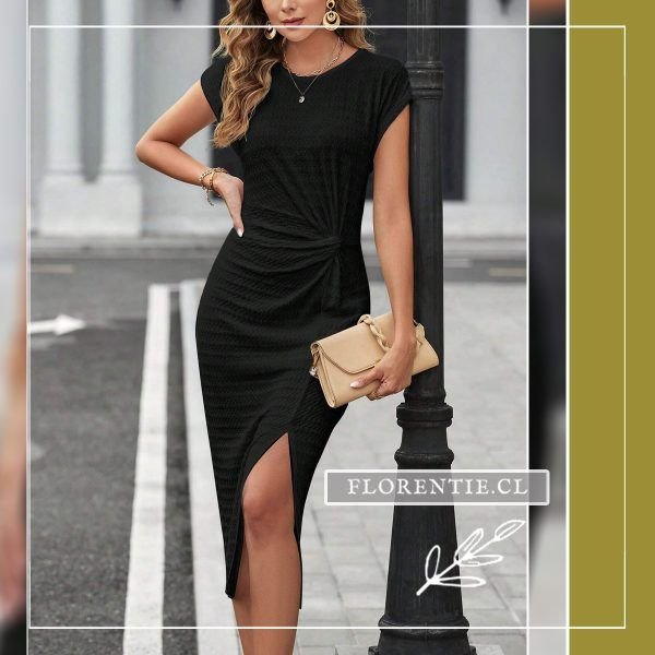 Vestido negro elegante mujer